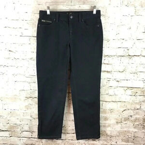 Ann Taylor Black Crop Capri Denim Jeans Size 2